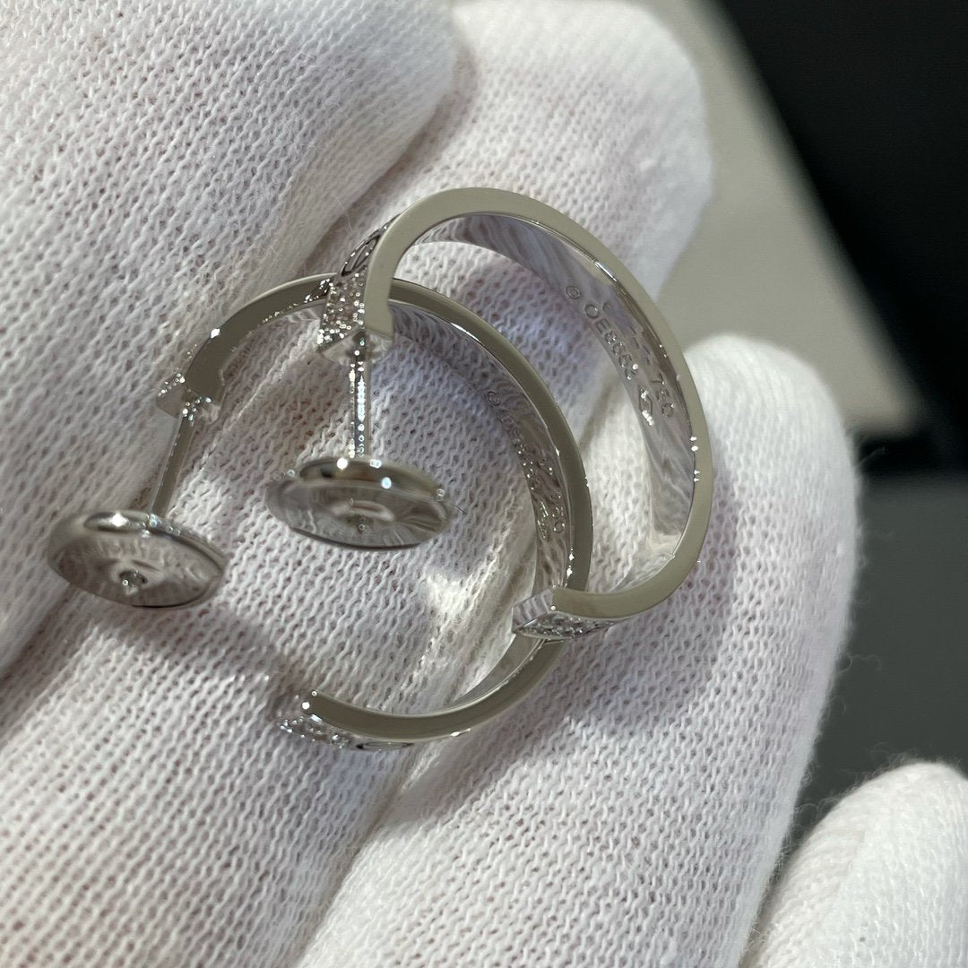 [Vicky]Liebe Diamant Silber Creolen