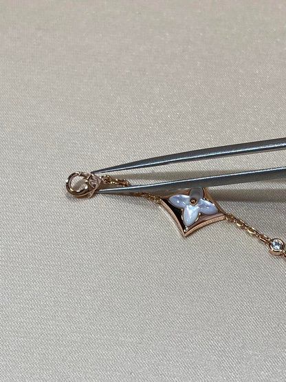 [Vicky]STAR 4 MOTIF MOP DIAMOND PINK GOLD BRACELET