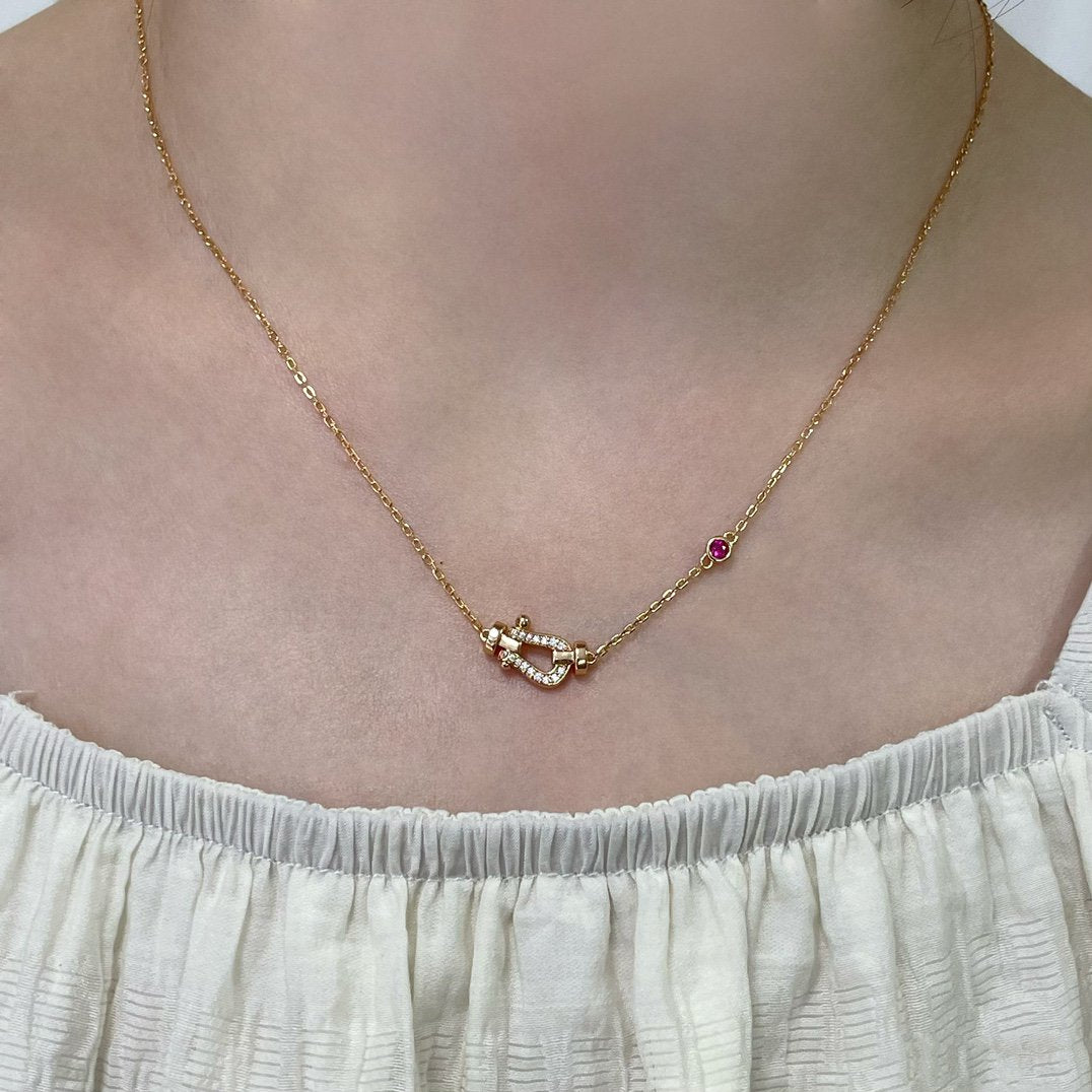 [Vicky]FORCE 10 DIAMOND PINK GOLD NECKLACE