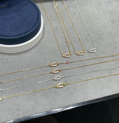 [Vicky]FORCE 10 DIAMOND PINK GOLD NECKLACE