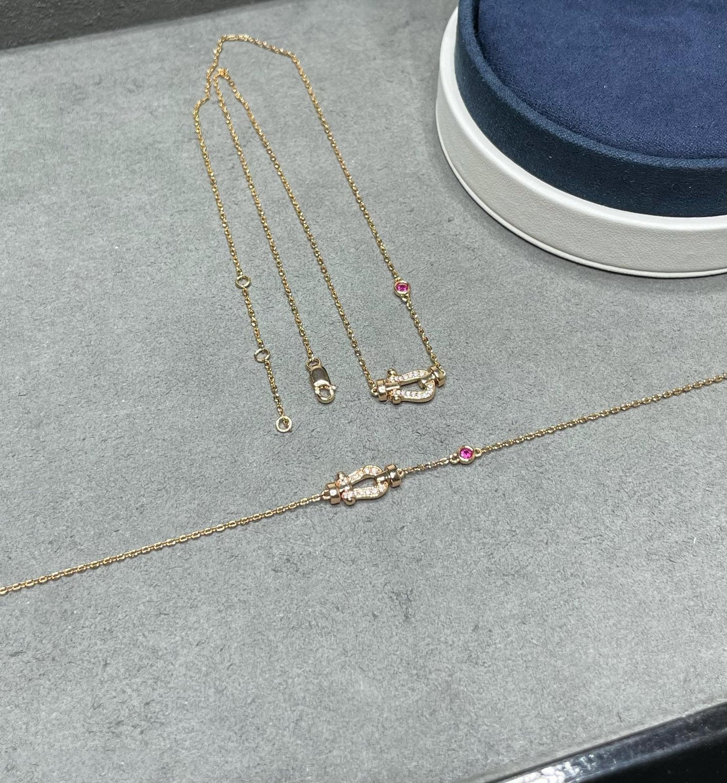 [Vicky]FORCE 10 DIAMOND PINK GOLD NECKLACE