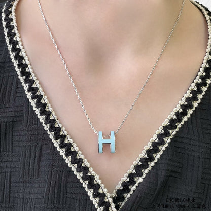 [Vicky]POP H SKY BLUE NECKLACE