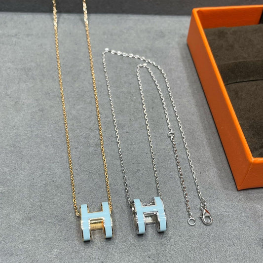 [Vicky]POP H SKY BLUE NECKLACE