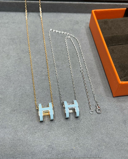 [Vicky]POP H SKY BLUE NECKLACE