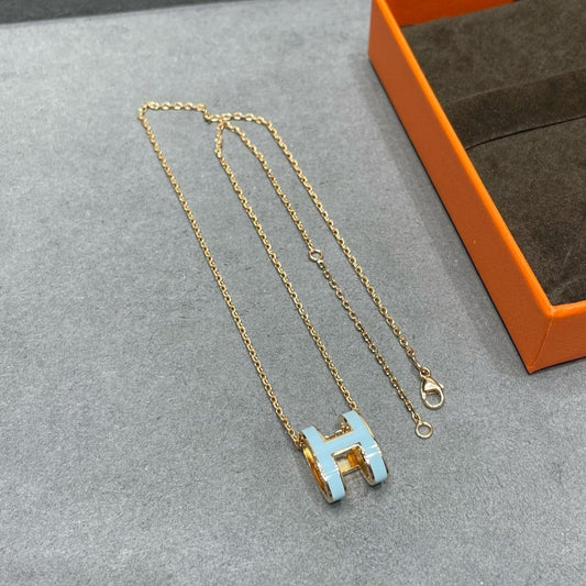 [Vicky]POP H SKY BLUE NECKLACE