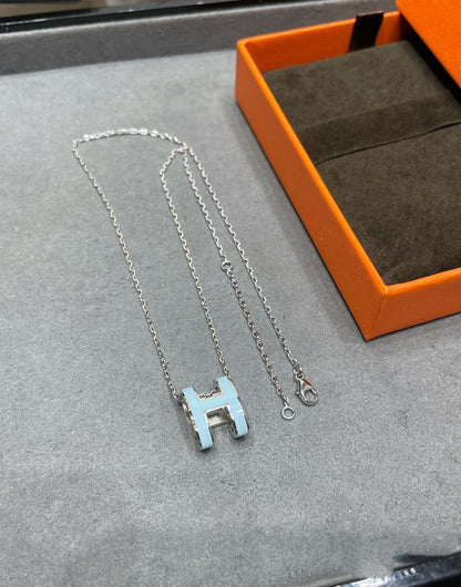 [Vicky]POP H SKY BLUE NECKLACE