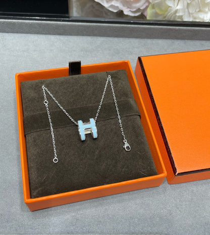 [Vicky]POP H SKY BLUE NECKLACE