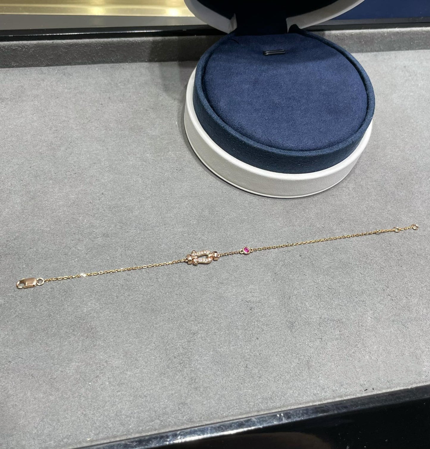 [Vicky]FORCE 10 DIAMOND CHAIN LINK PINK GOLD BRACELET