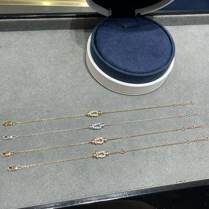 [Vicky]FORCE 10 DIAMOND CHAIN LINK PINK GOLD BRACELET