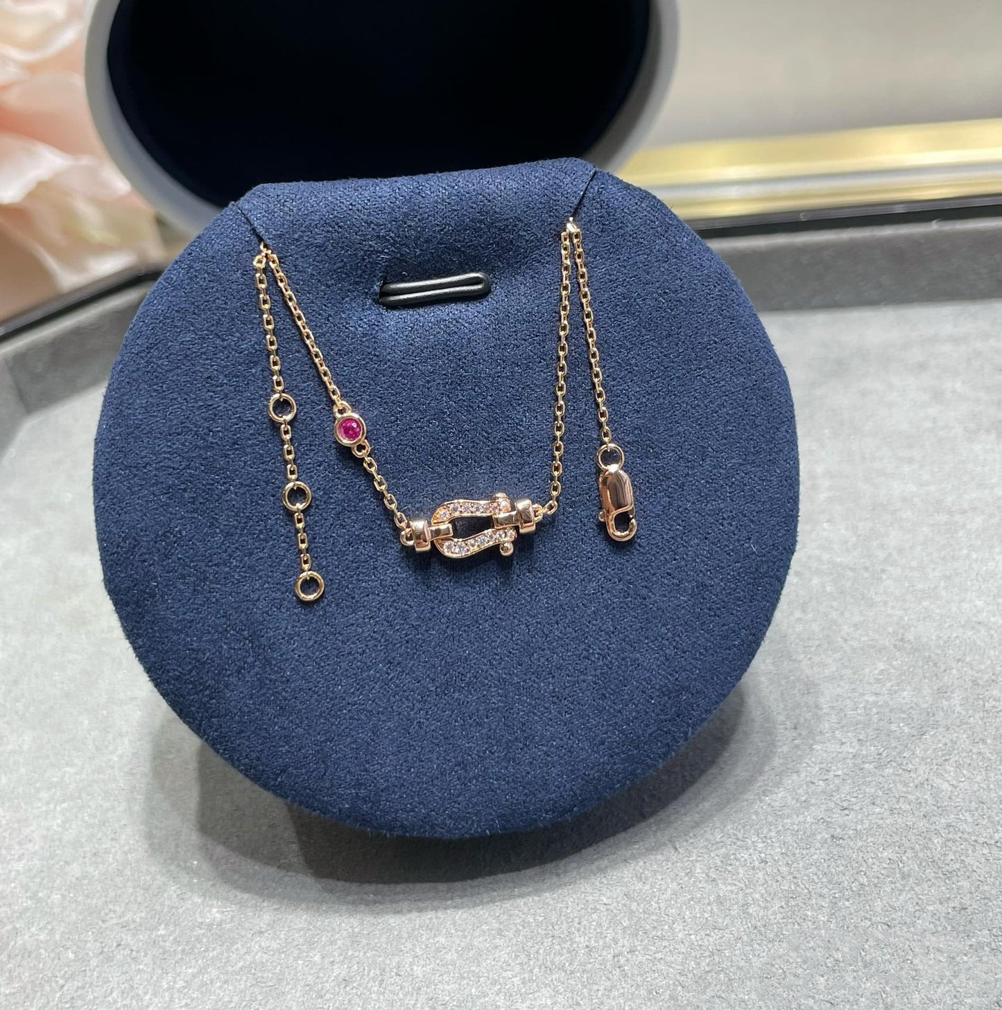 [Vicky]FORCE 10 DIAMOND CHAIN LINK PINK GOLD BRACELET