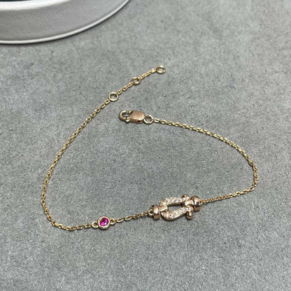 [Vicky]FORCE 10 DIAMOND CHAIN LINK PINK GOLD BRACELET