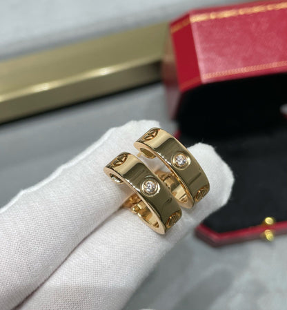 [Vicky]LOVE 5.5MM 1 DIAMOND EARRINGS