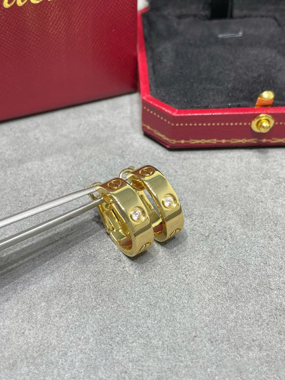 [Vicky]LOVE 5.5MM 1 DIAMOND EARRINGS