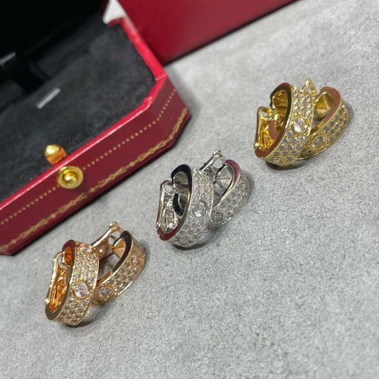[Vicky]LOVE 5.5MM DIAMOND PAVED EARRINGS