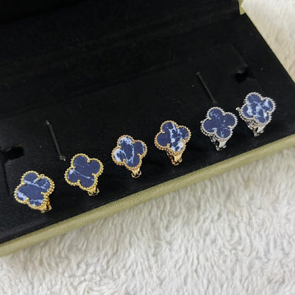 [Vicky]CLOVER PIETERSITE MEDIUM STUD EARRINGS