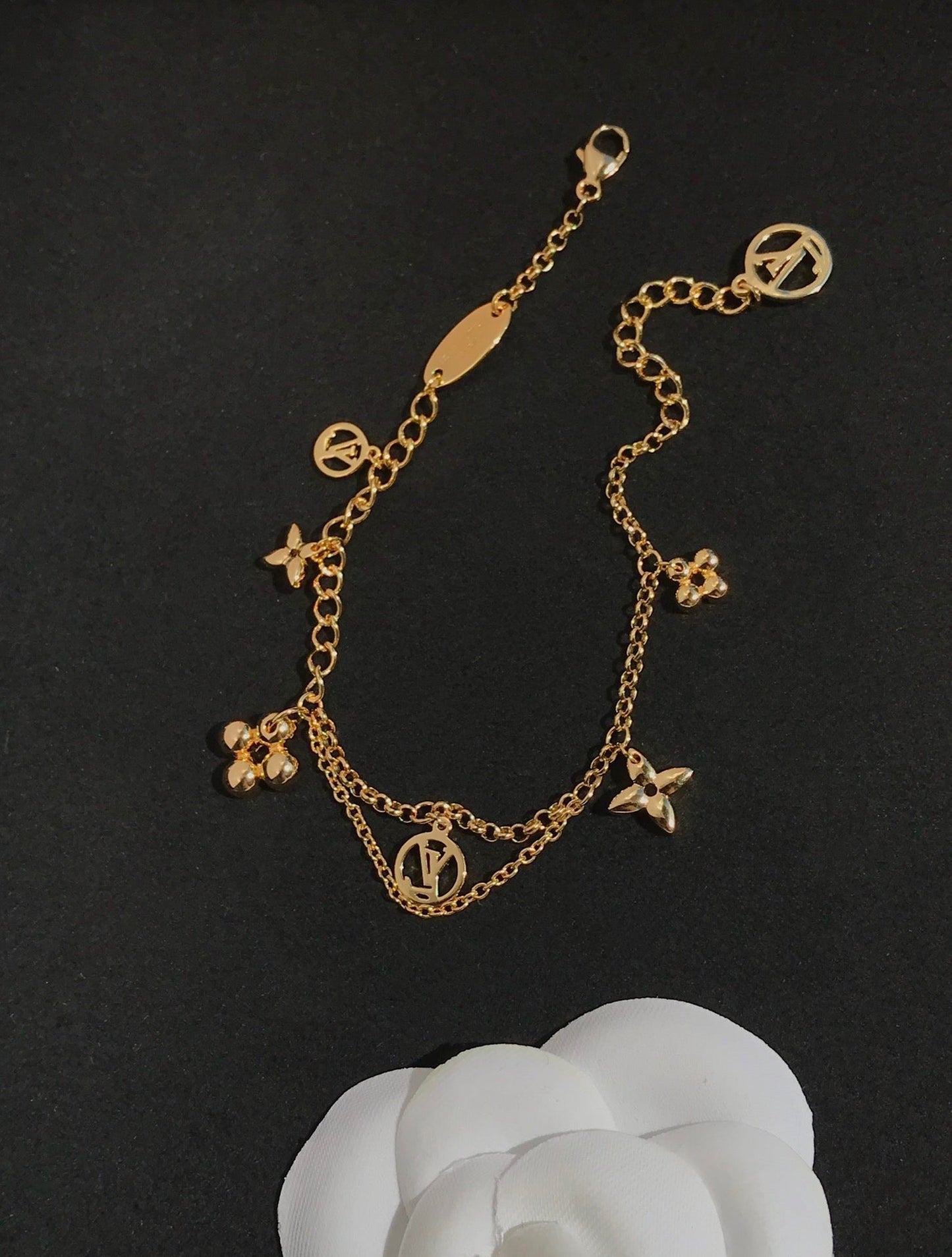 [Vicky]BLOOMING PINK GOLD MOP BRACELET