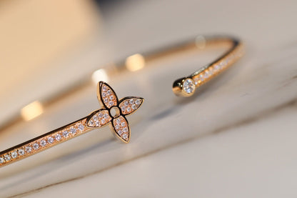 [Vicky]IDYLLE GOLD OPEN BRACELET DIAMOND PAVED