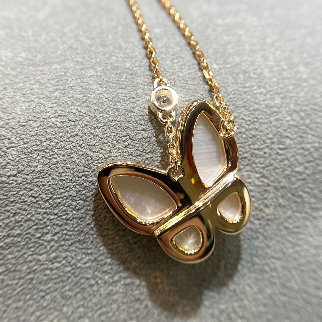 [Vicky]BUTTERFLY MOP DIAMOND NECKLACE