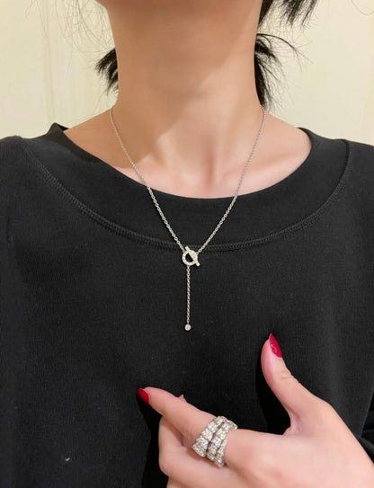 [Vicky]FINESSE SILVER DIAMOND NECKLACE