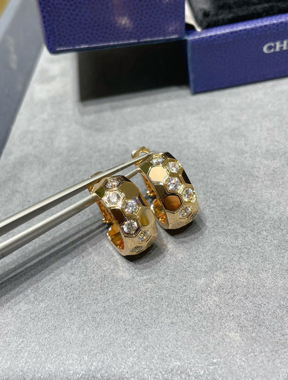 [Vicky]BEE LOVE DIAMOND HOOP EARRINGS