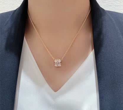 [Vicky]BEE LOVE DIAMOND PAVED 3 ROW NECKLACE