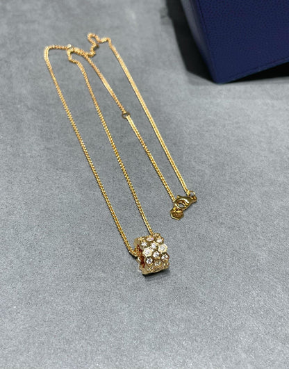 [Vicky]BEE LOVE DIAMOND PAVED 3 ROW NECKLACE