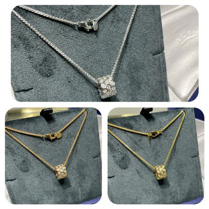 [Vicky]BEE LOVE DIAMOND PAVED 3 ROW NECKLACE