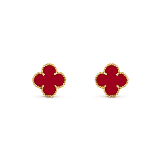 [Vicky]CLOVER MEDIUM 1 MOTIFS CARNELIAN  EARRINGS
