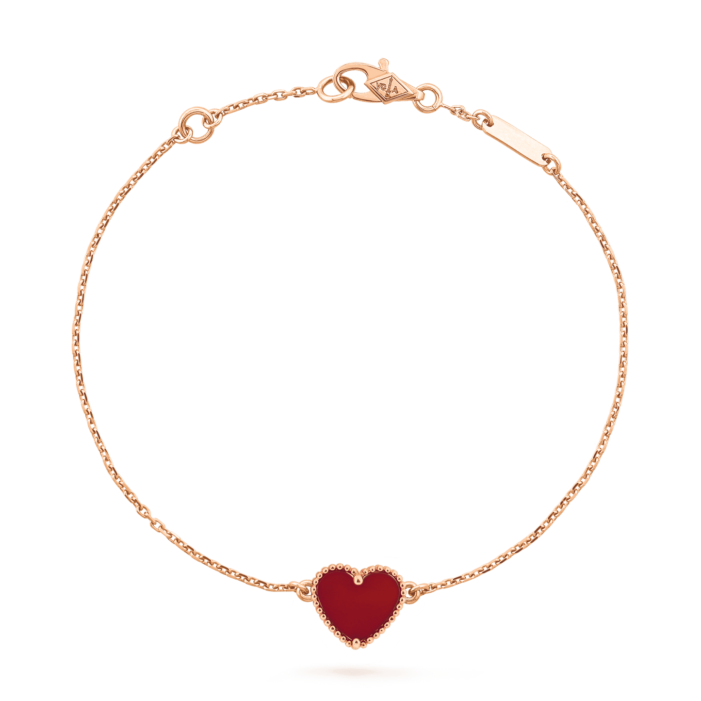 [Vicky]HEART CARNELIAN PINK GOLD BRACELET