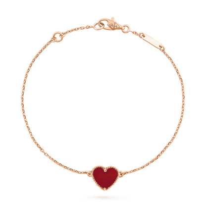 [Vicky]HEART CARNELIAN PINK GOLD BRACELET