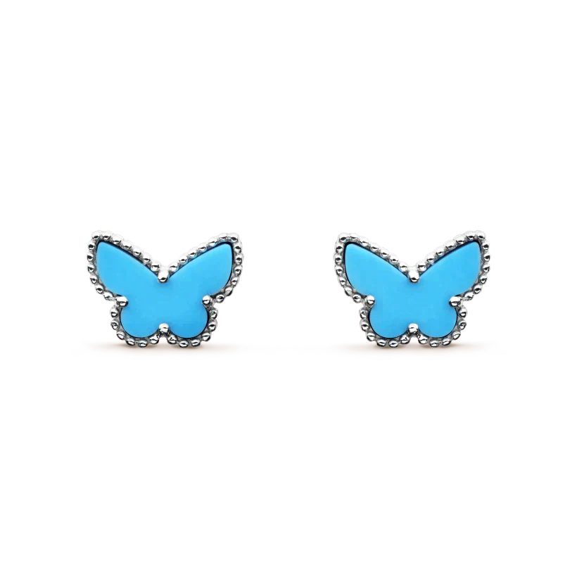 [Vicky]BUTTERFLY TURQUOISE EARRINGS SILVER