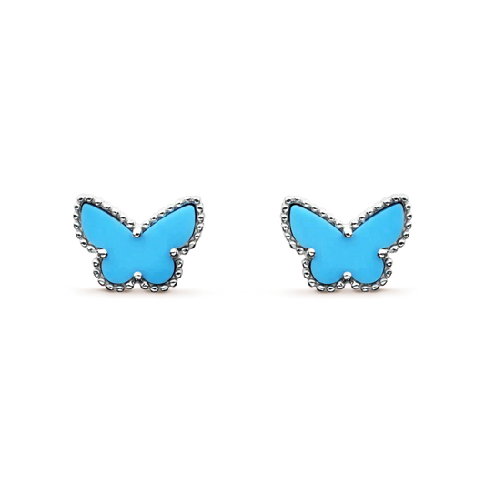 [Vicky]BUTTERFLY TURQUOISE EARRINGS SILVER