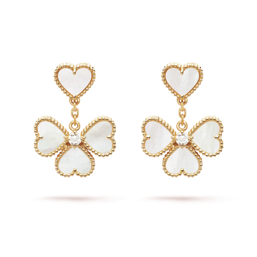 [Vicky]CLOVER SWEET WHITE MOP EARRINGS
