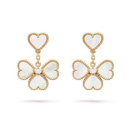 [Vicky]CLOVER SWEET WHITE MOP EARRINGS