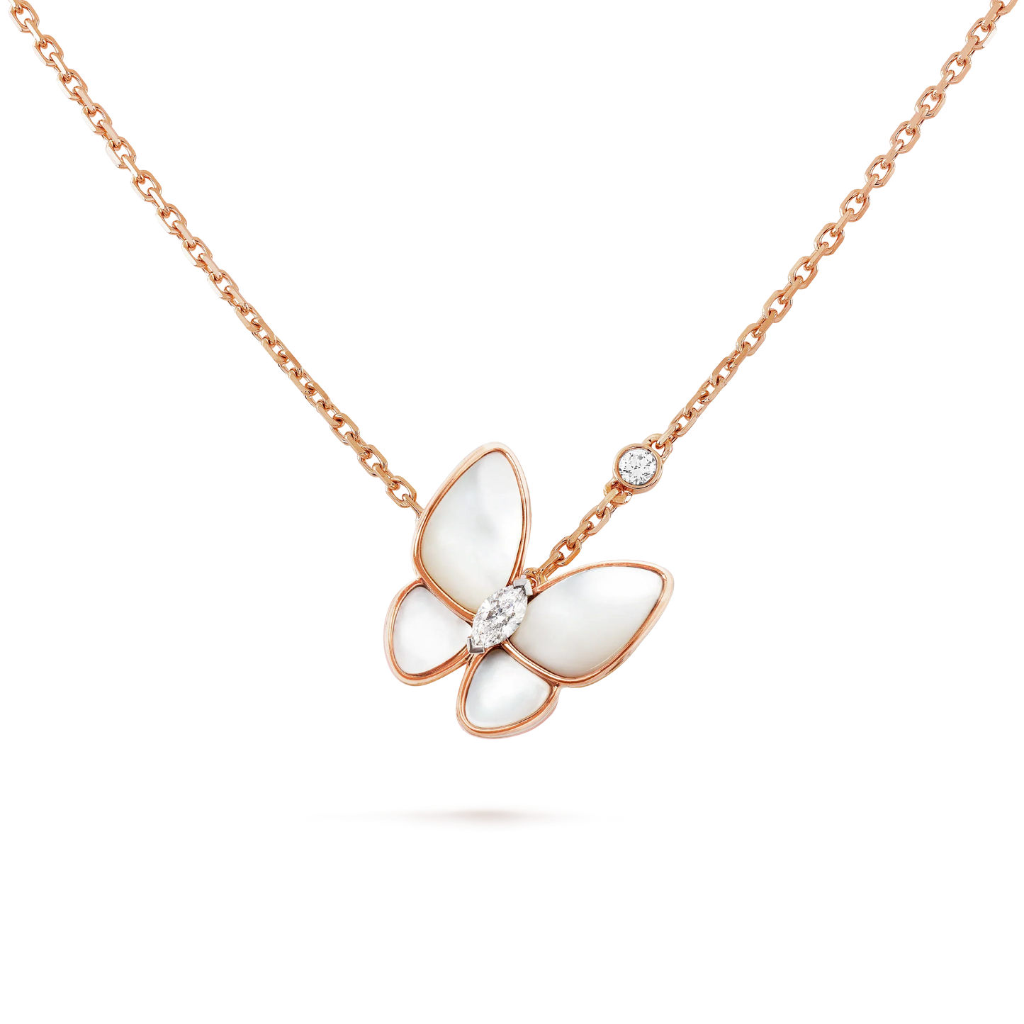 [Vicky]BUTTERFLY MOP DIAMOND NECKLACE