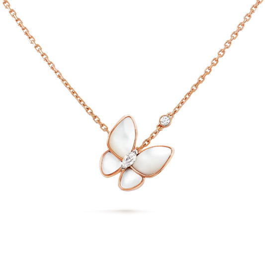 [Vicky]BUTTERFLY MOP DIAMOND NECKLACE