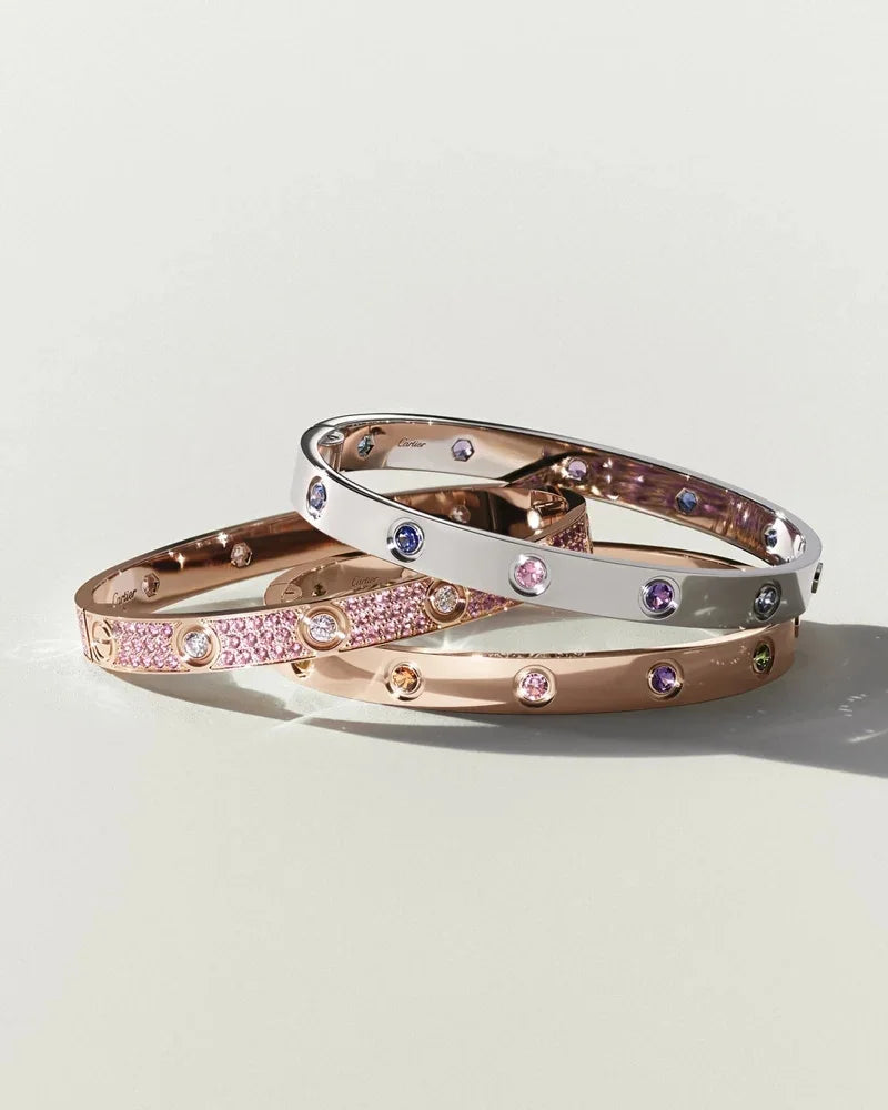 Classic 6.1mm Love Bracelet 10-Diamond Full Pavé