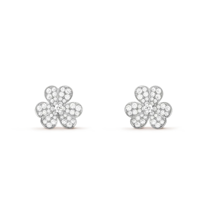 [Vicky]CLOVER COMOS DIAMOND EARRINGS SILVER