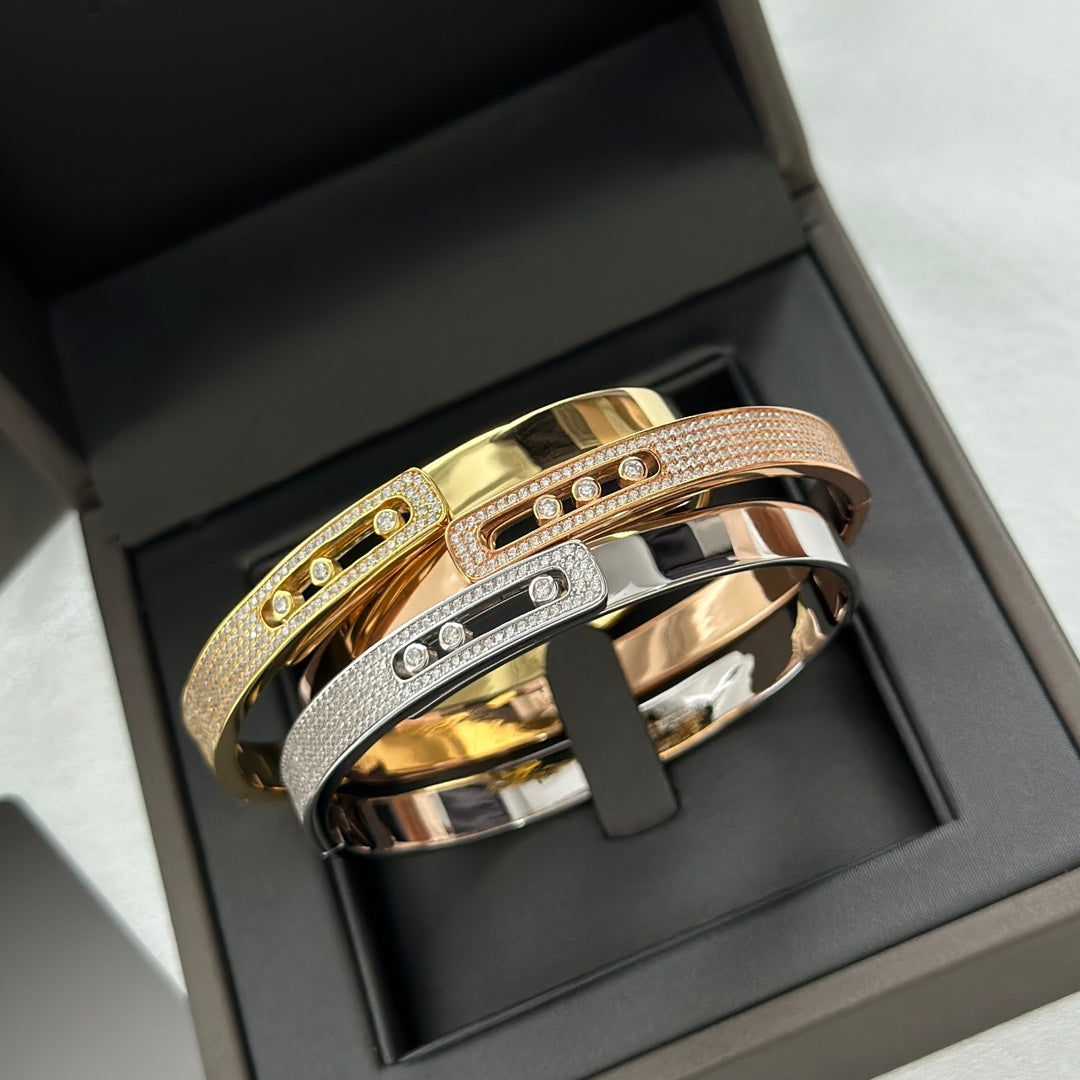 [Vicky]Move Noa Rose Gold Pavé Diamond Bangle Bracelet