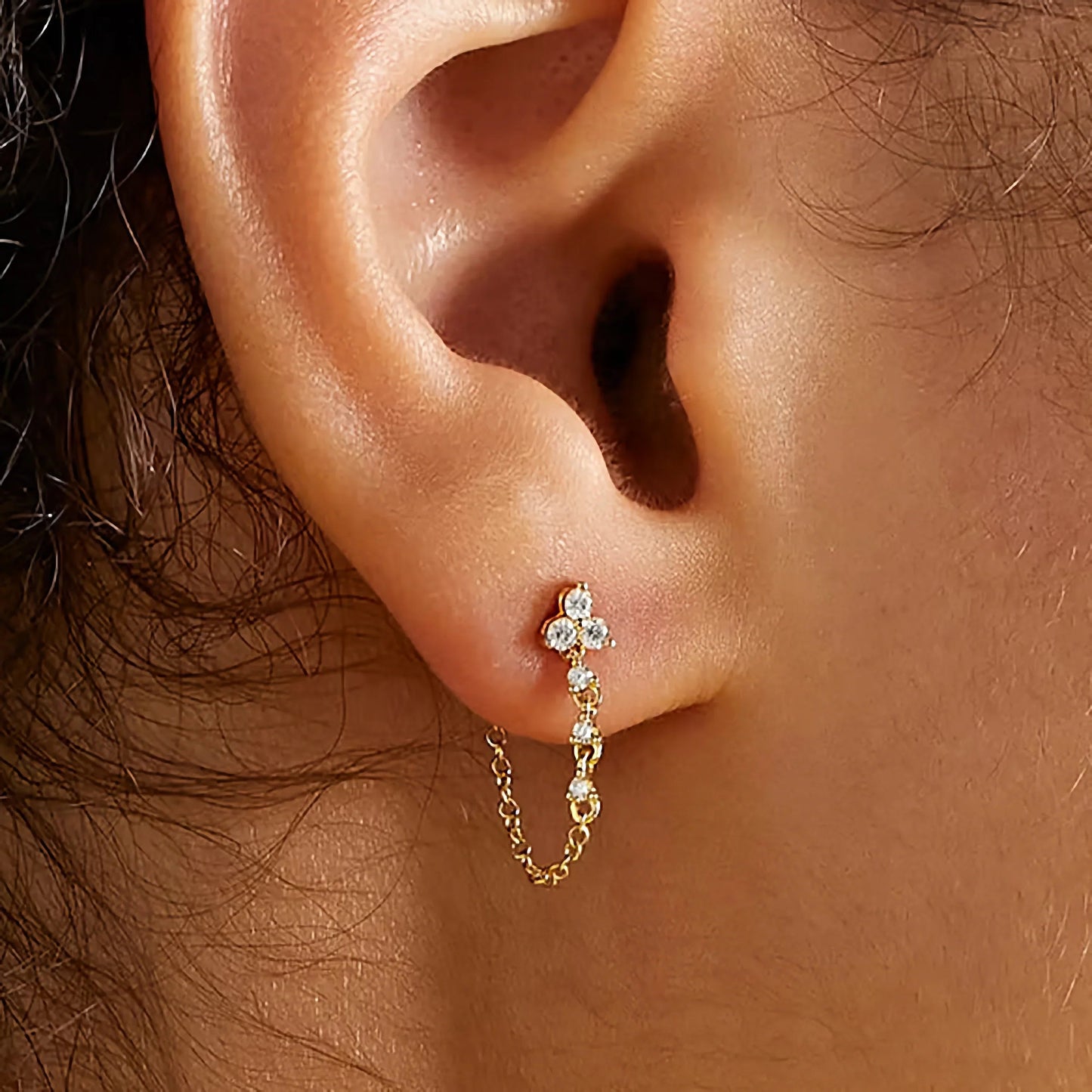 [Royal Vicky]Daniella Diamond Chain Stud