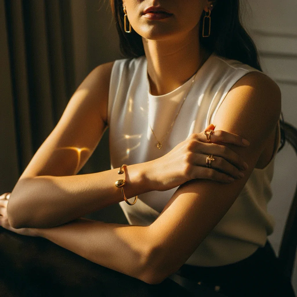 [Royal Vicky]Mallory Minimalist Gold Cuff