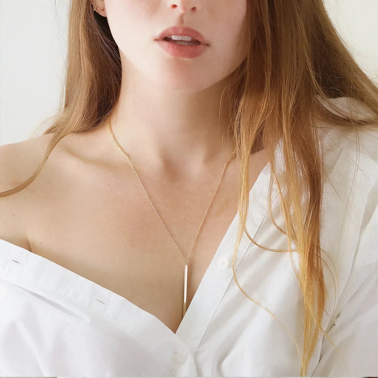[Royal Vicky]Allison Gold Bar Necklace