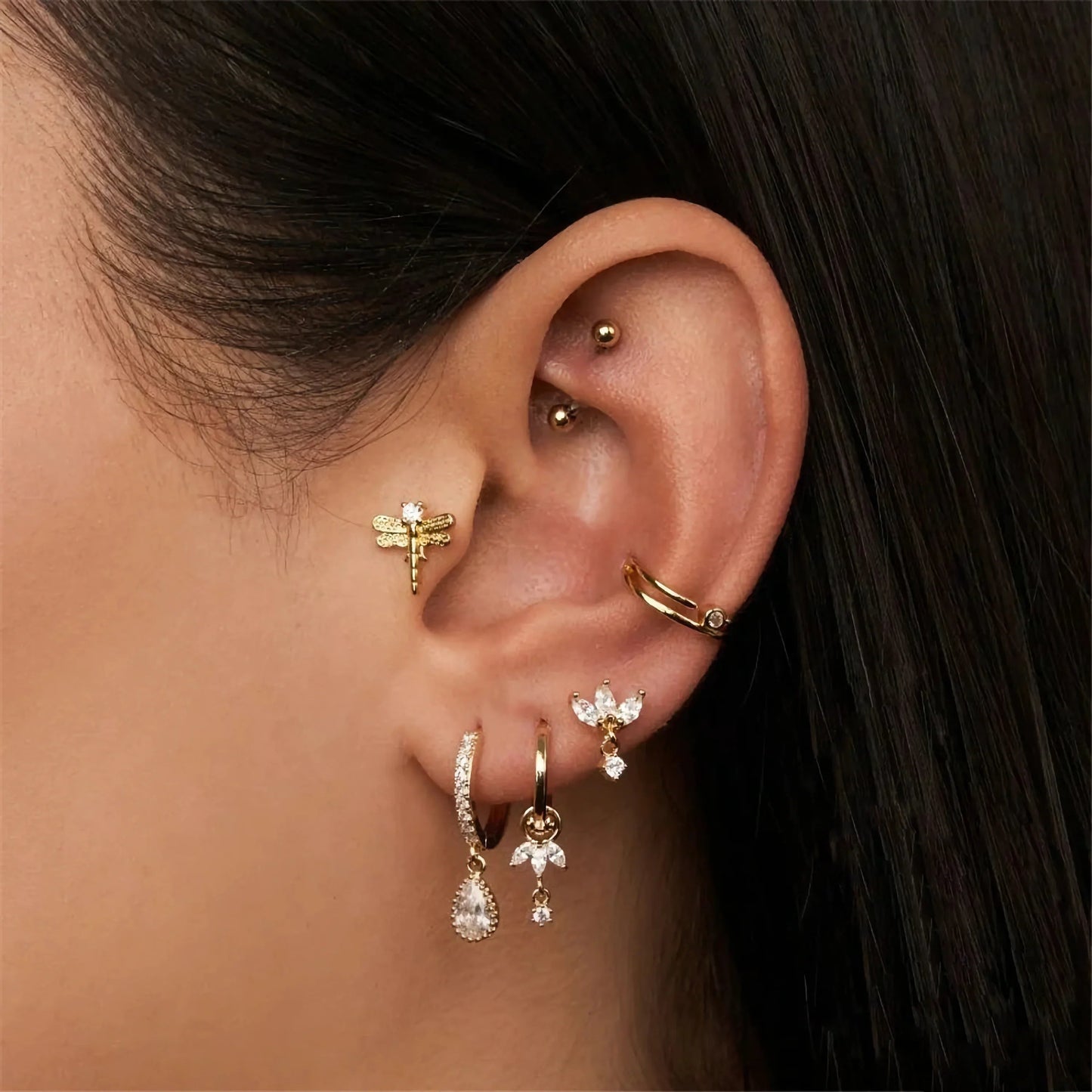 [Royal Vicky]Brooke Removable Charm Hoops