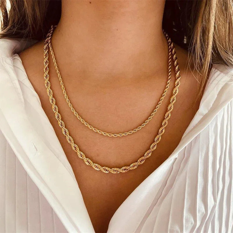 [Royal Vicky]Bianca Rope Chain Gold Necklace
