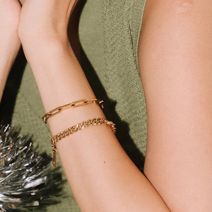 [Royal Vicky]Asta Gold Paperclip Chain Bracelet