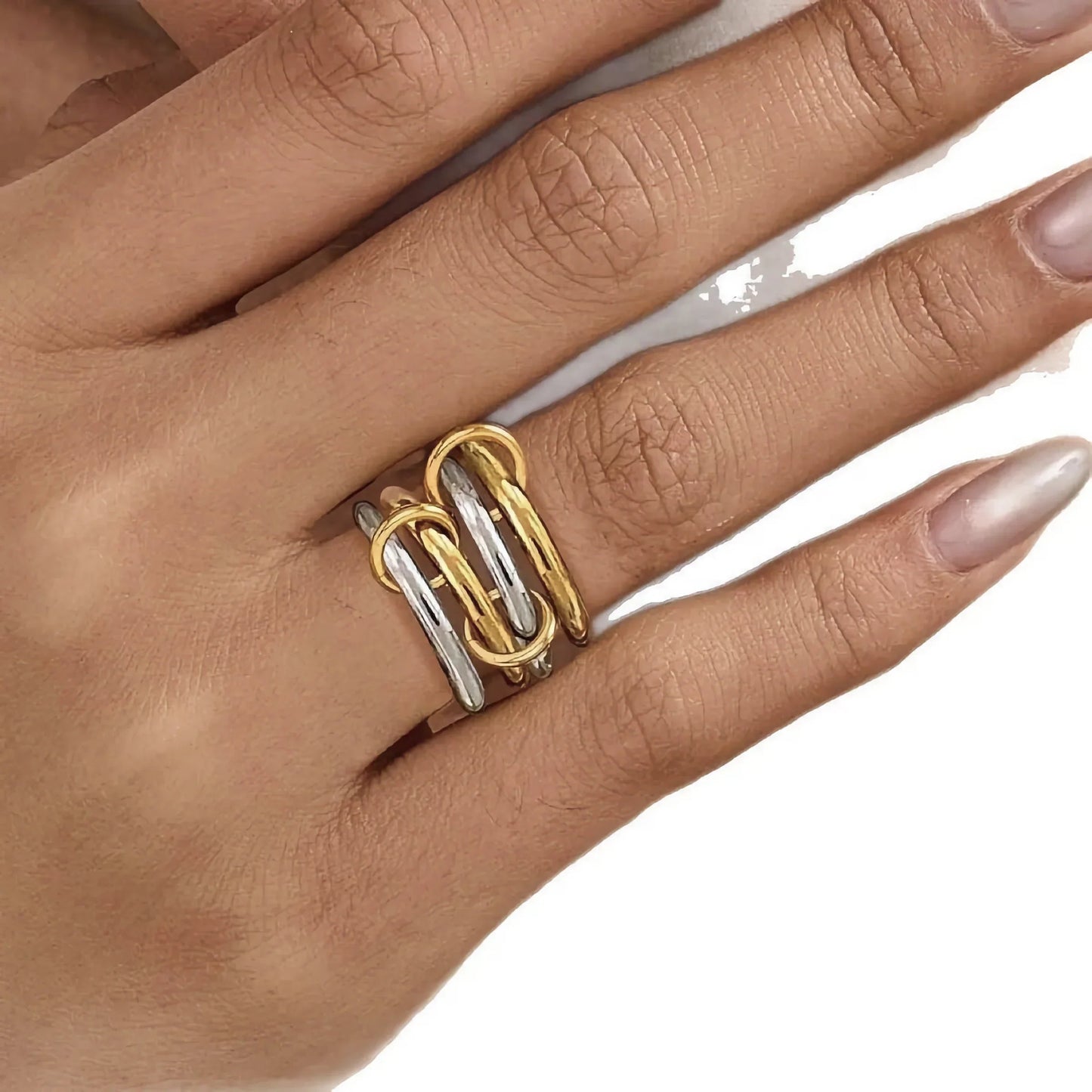[Royal Vicky]Alexandria Two-Tone Stacked Ring