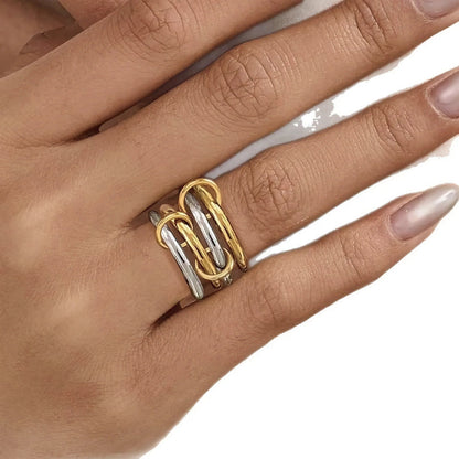 [Royal Vicky]Alexandria Two-Tone Stacked Ring