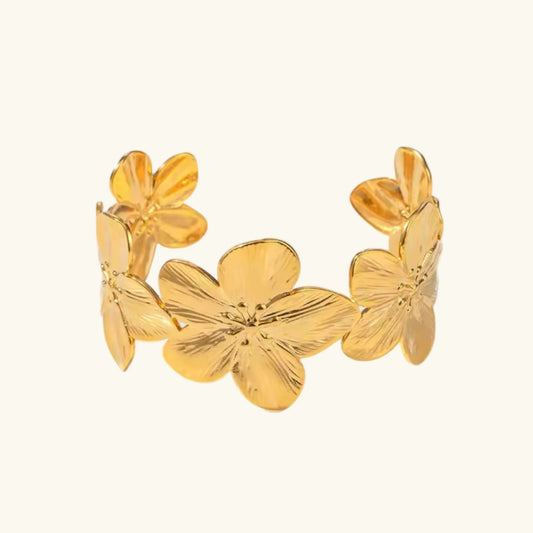 [Royal Vicky]Ophelie Gold Floral Bangle
