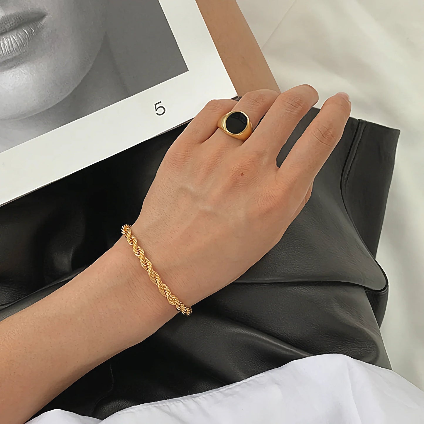 [Royal Vicky]Clara Rope Chain Gold Bracelet