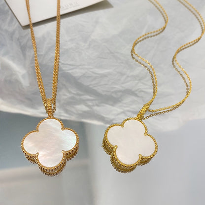 [Vicky]CLOVER 25MM MOP LARGE PENDANT NECKLACE
